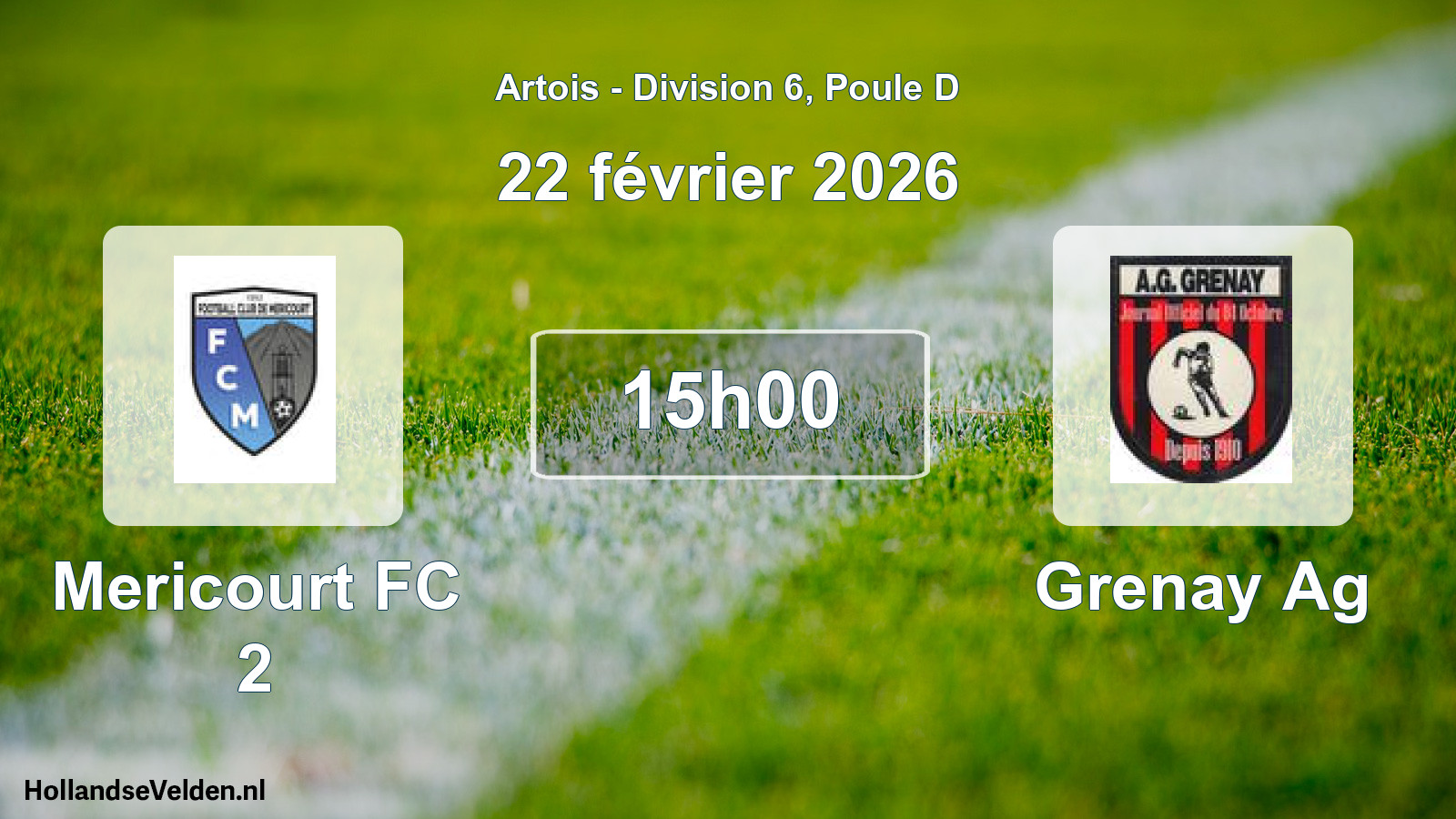 Scheduled Match: Mericourt FC 2 - Grenay Ag (22 February 2026)