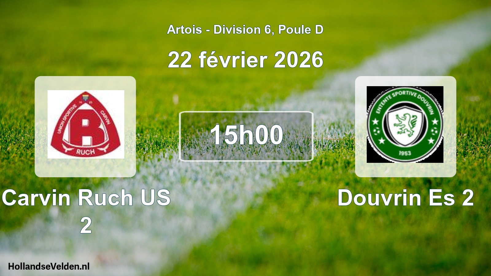 Match programmé: Carvin Ruch US 2 - Douvrin Es 2 (22 février 2026)