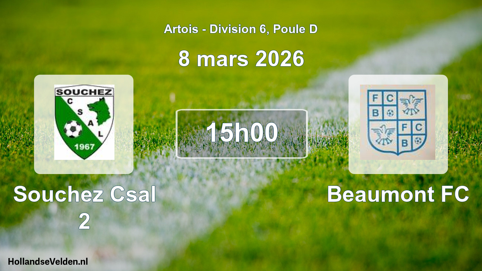 Geplande wedstrijd: Souchez Csal 2 - Beaumont FC (8 maart 2026)