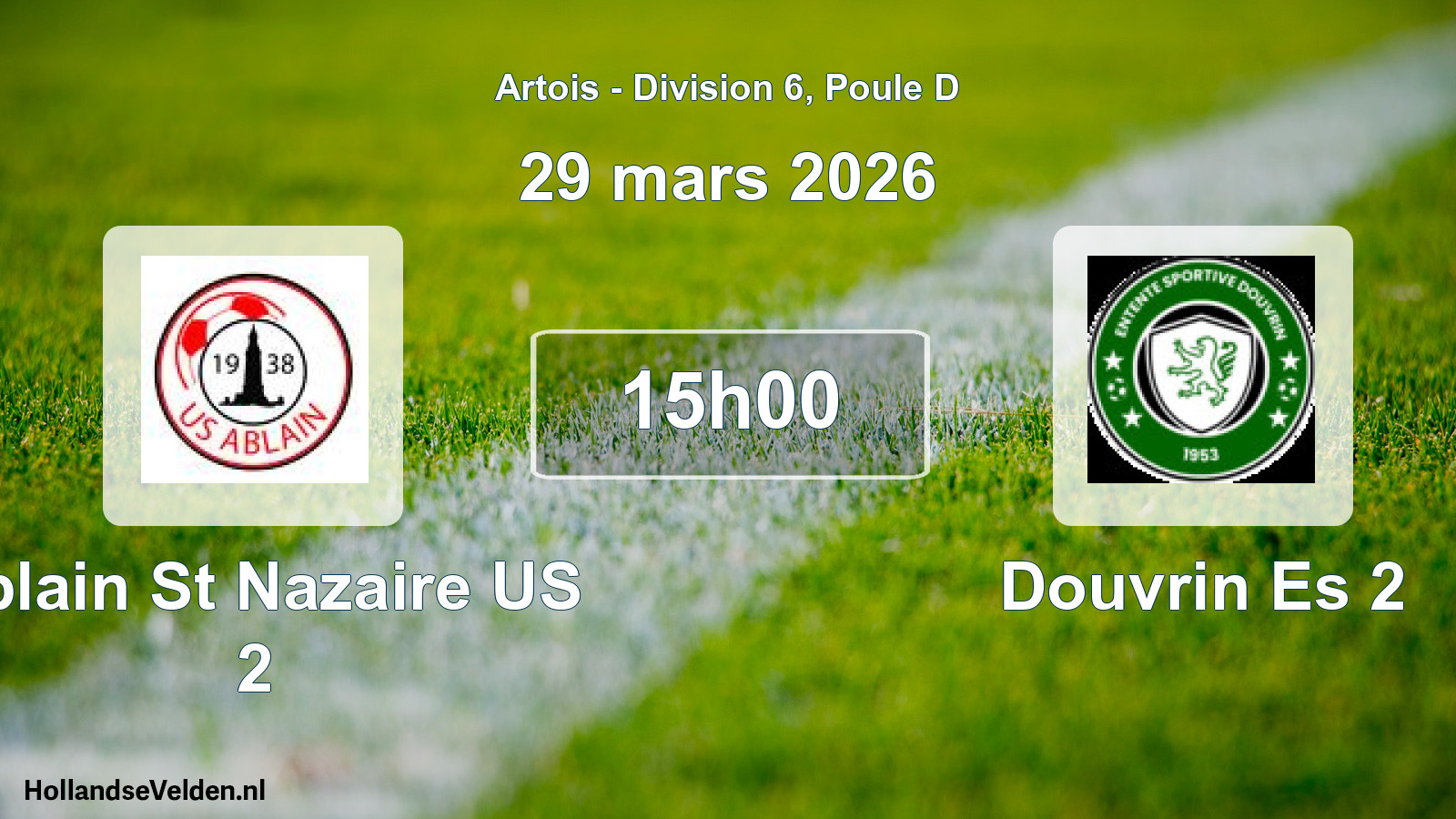 Match programmé: Ablain St Nazaire US 2 - Douvrin Es 2 (29 mars 2026)