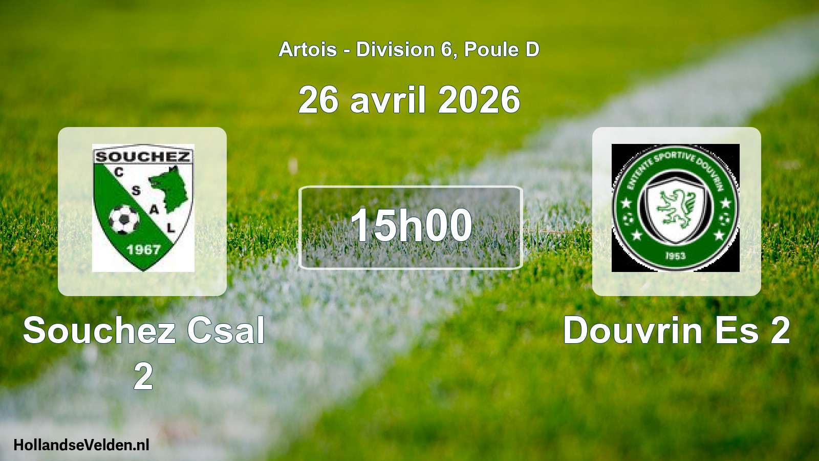 Match programmé: Souchez Csal 2 - Douvrin Es 2 (26 avril 2026)