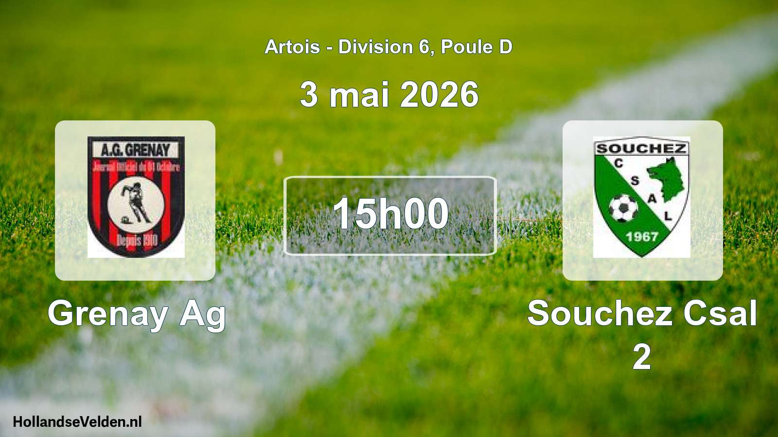 Match programmé: Grenay Ag - Souchez Csal 2 (3 mai 2026)
