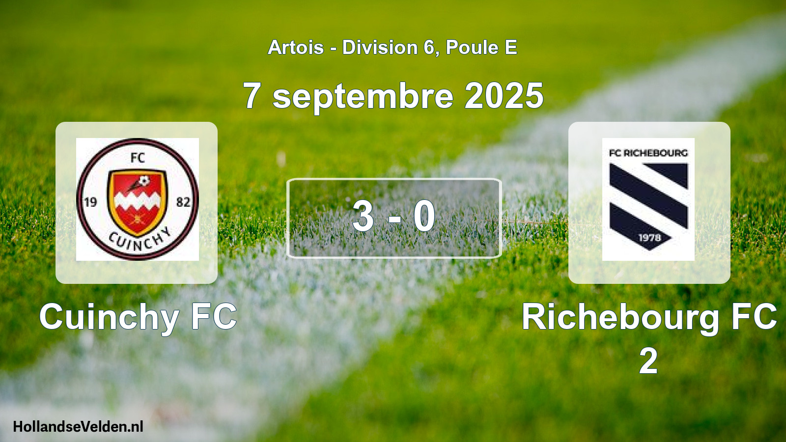 Match joué: Cuinchy FC - Richebourg FC 2 3 - 0 (7 septembre 2025)