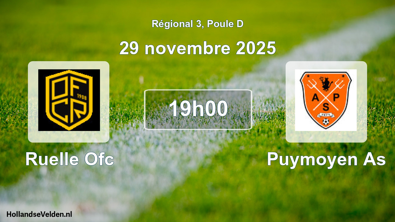 Geplande wedstrijd: Ruelle Ofc - Puymoyen As (29 november 2025)