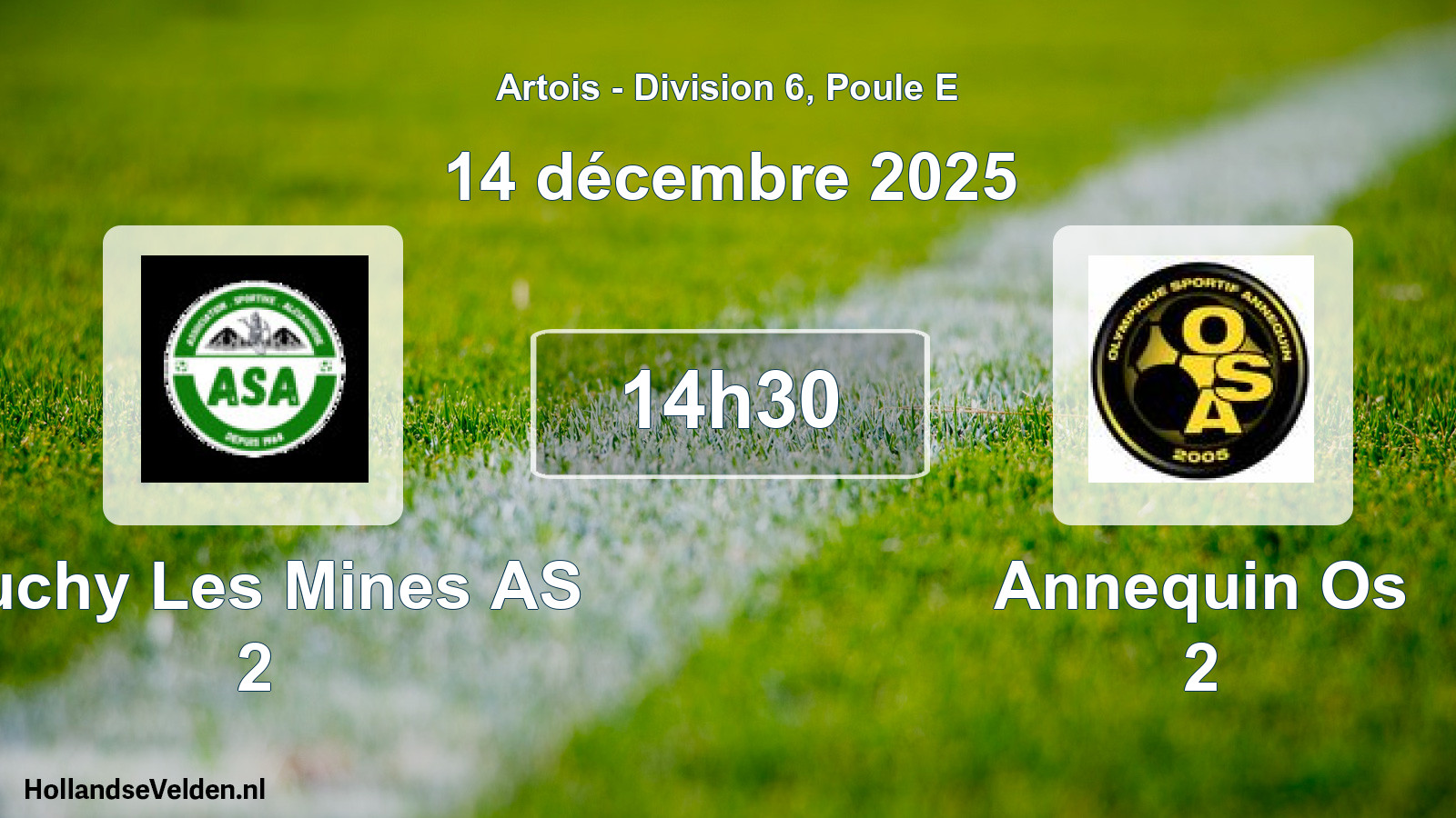 Match programmé: Auchy Les Mines AS 2 - Annequin Os 2 (14 décembre 2025)