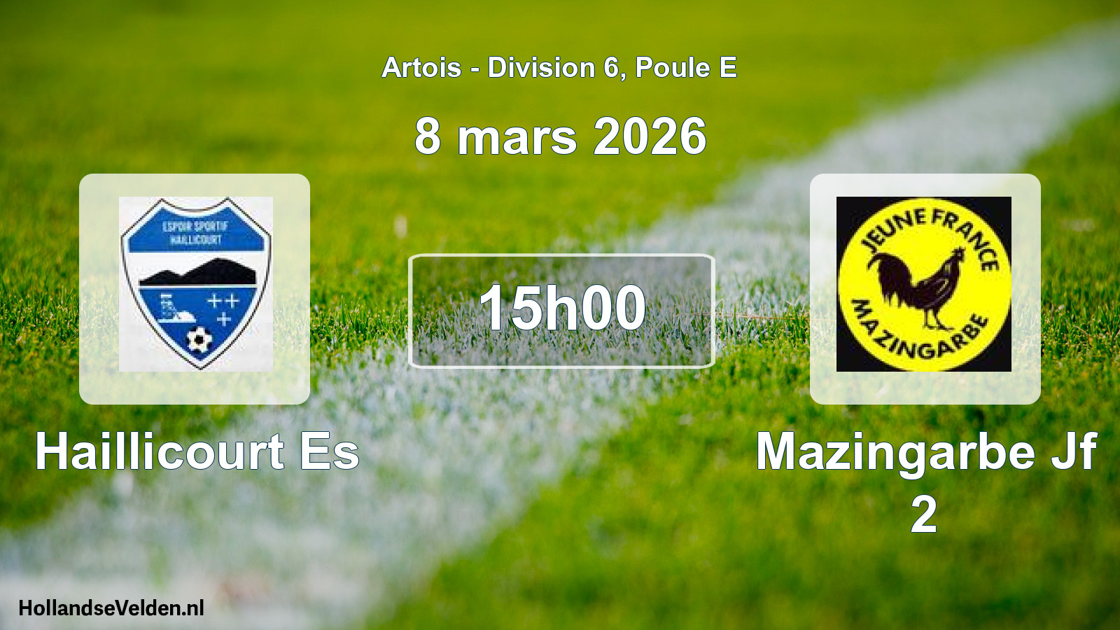 Scheduled Match: Haillicourt Es - Mazingarbe Jf 2 (8 March 2026)