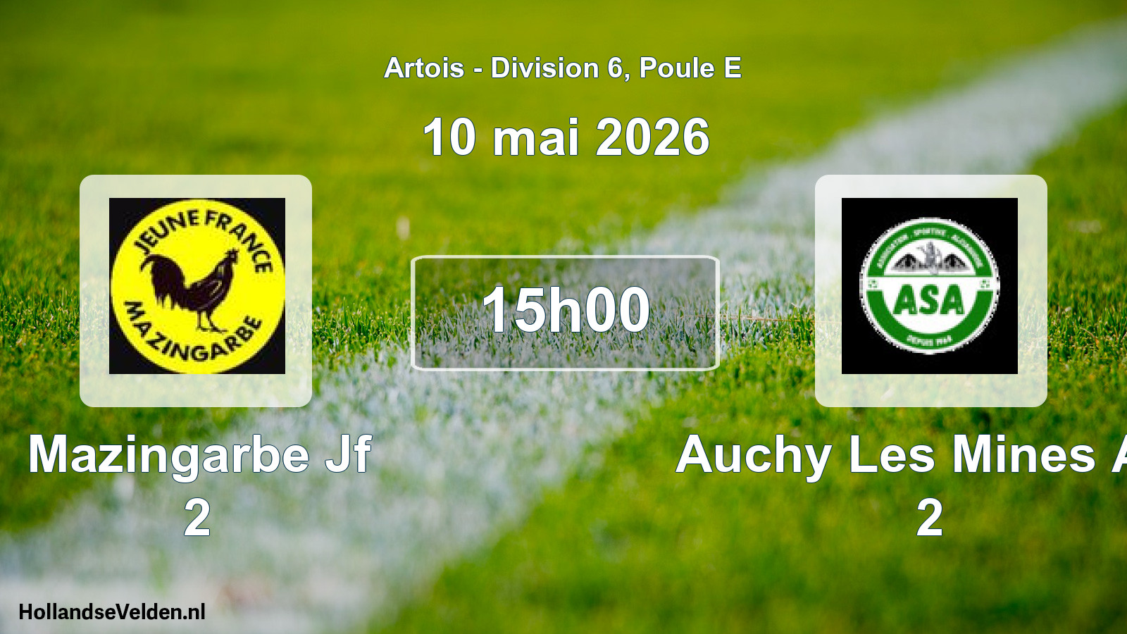 Scheduled Match: Mazingarbe Jf 2 - Auchy Les Mines AS 2 (10 May 2026)