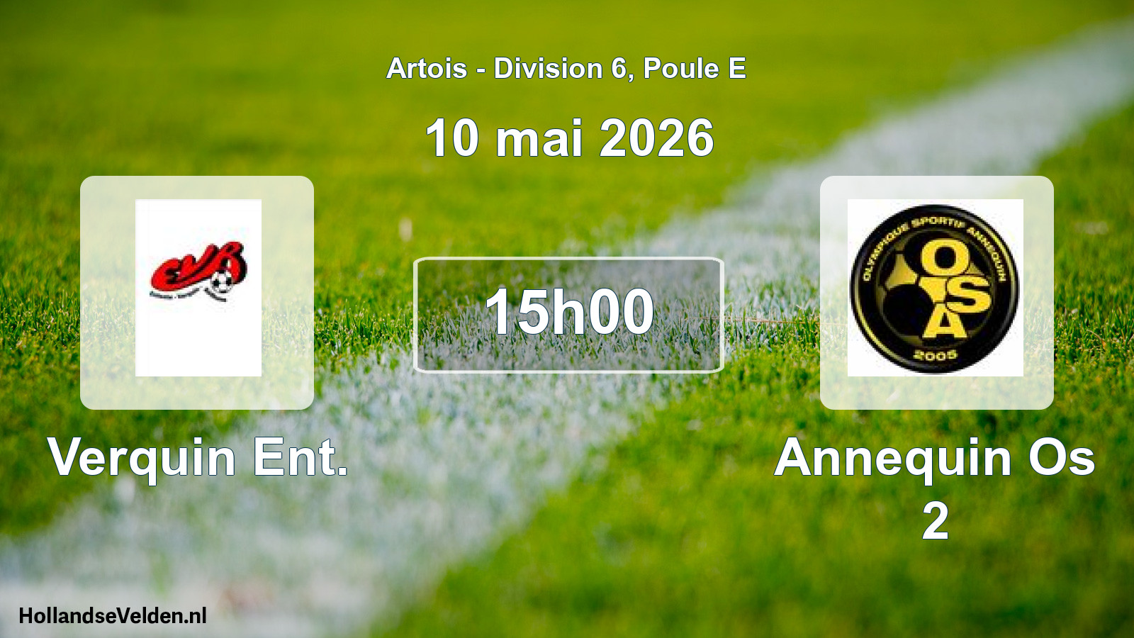 Match programmé: Verquin Ent. - Annequin Os 2 (10 mai 2026)