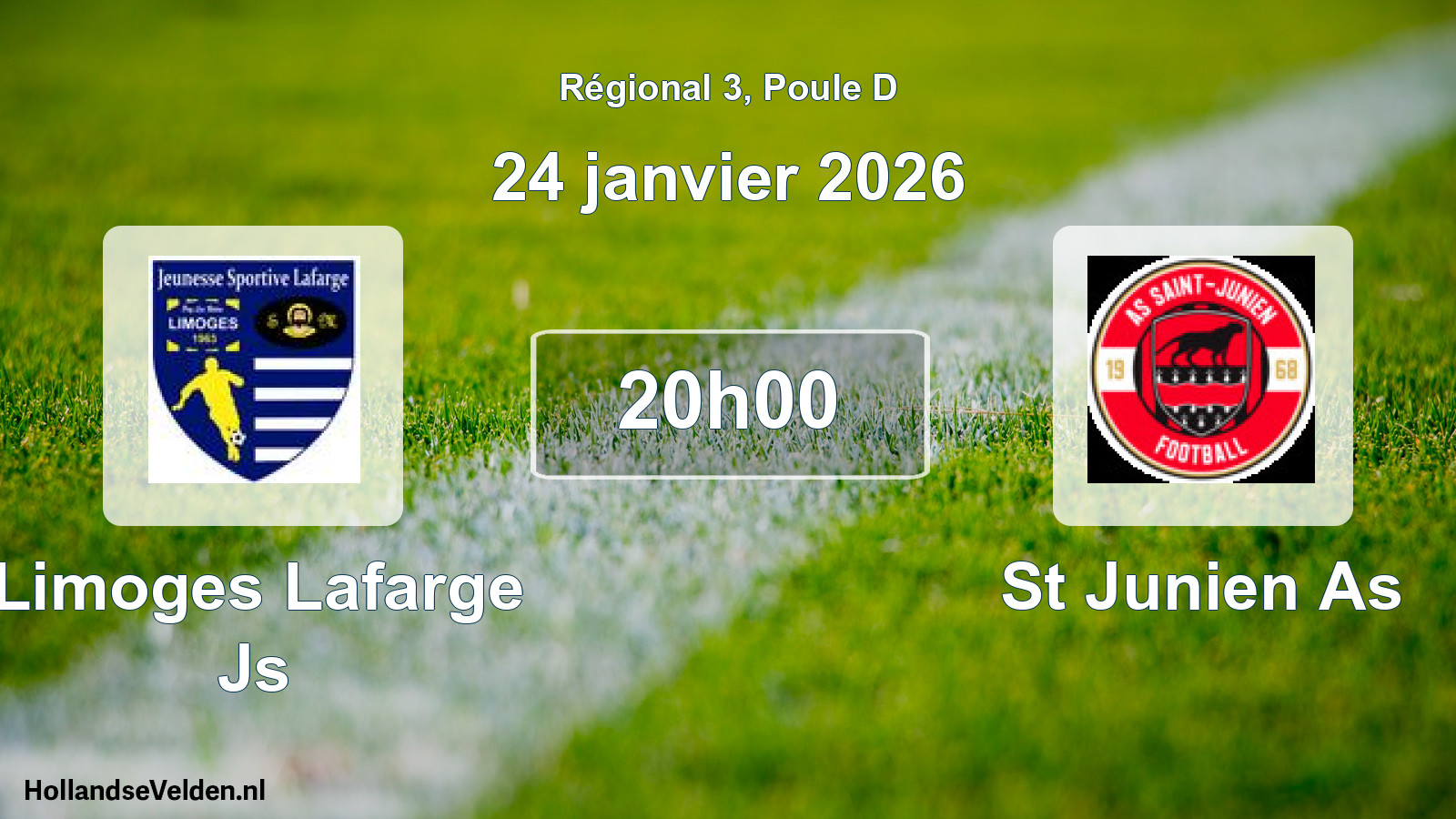 Geplande wedstrijd: Limoges Lafarge Js - St Junien As (24 janvier 2026)
