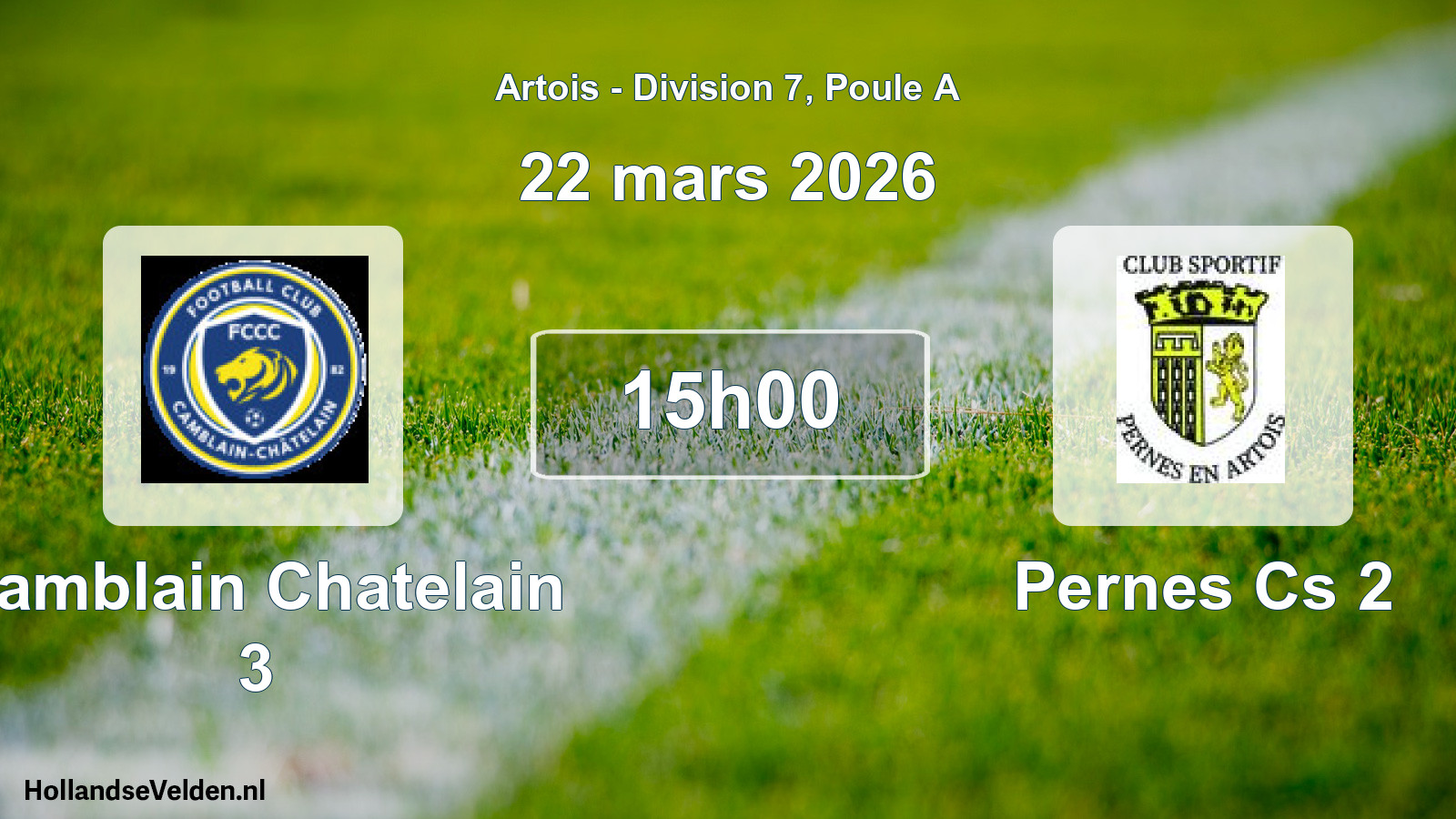 Match programmé: Camblain Chatelain 3 - Pernes Cs 2 (22 mars 2026)