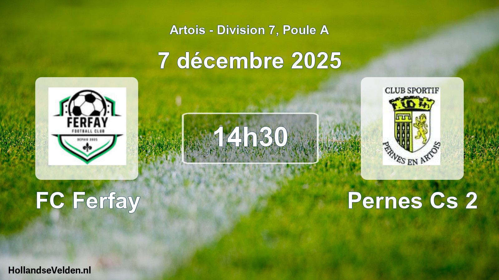 Match programmé: FC Ferfay - Pernes Cs 2 (7 décembre 2025)