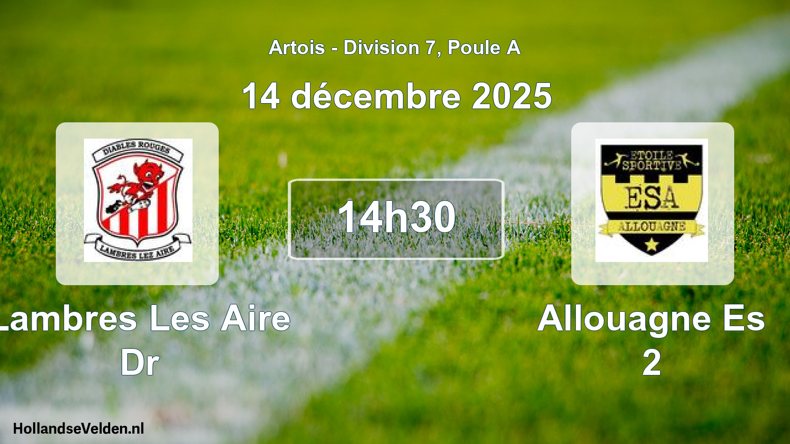 Match programmé: Lambres Les Aire Dr - Allouagne Es 2 (14 décembre 2025)