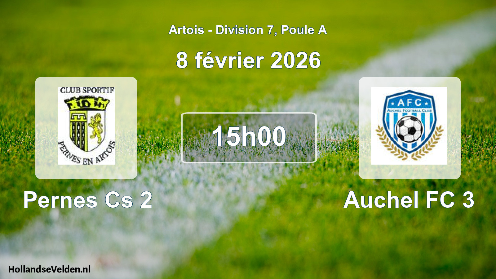 Match programmé: Pernes Cs 2 - Auchel FC 3 (8 février 2026)