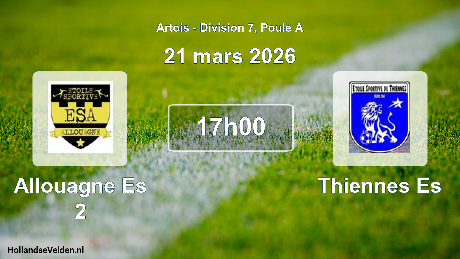 Scheduled Match: Allouagne Es 2 - Thiennes Es (21 March 2026)