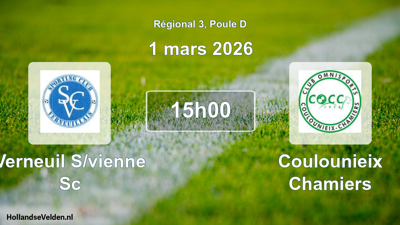 Geplande wedstrijd: Verneuil S/vienne Sc - Coulounieix Chamiers (1 mars 2026)