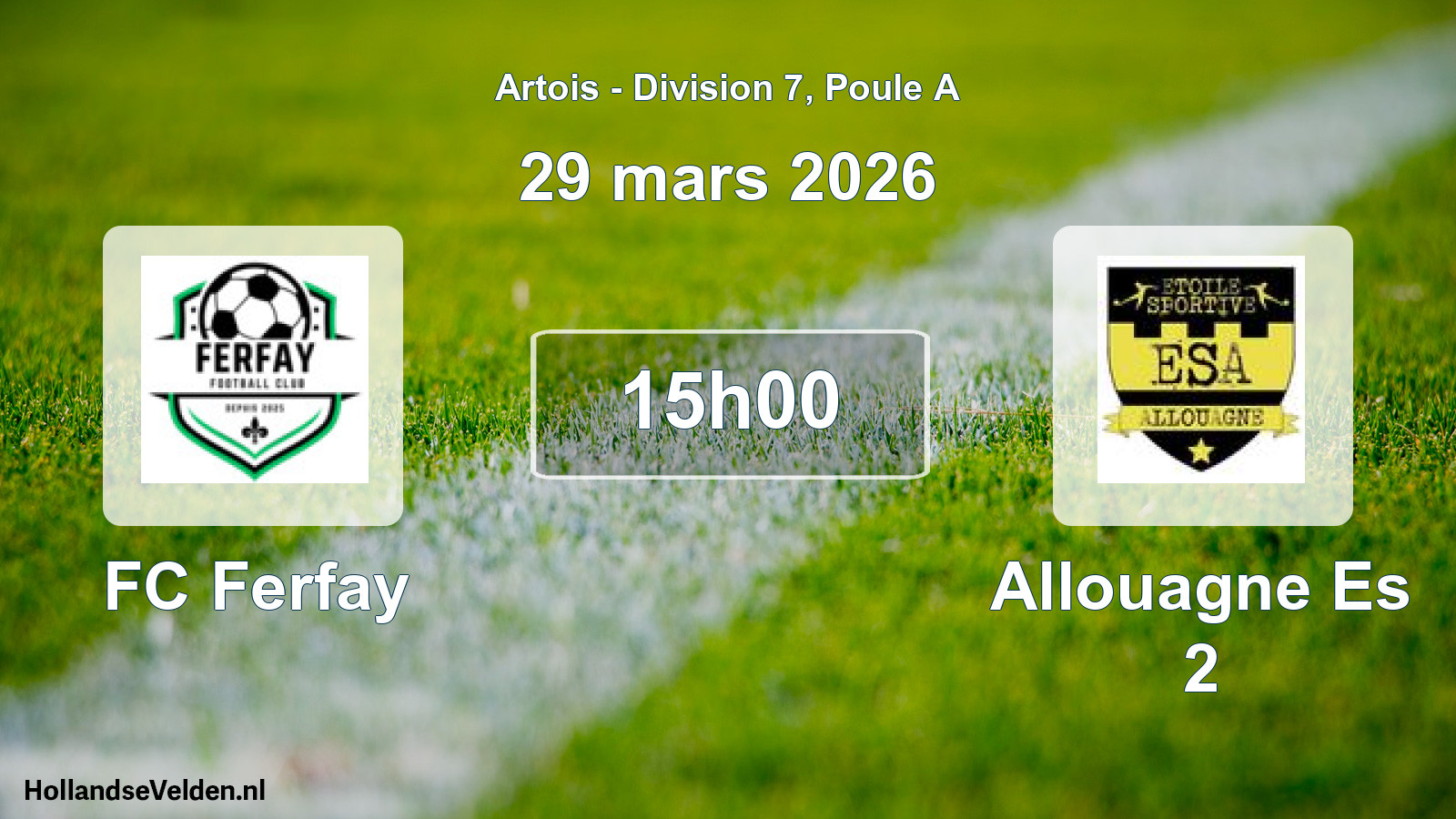 Match programmé: FC Ferfay - Allouagne Es 2 (29 mars 2026)