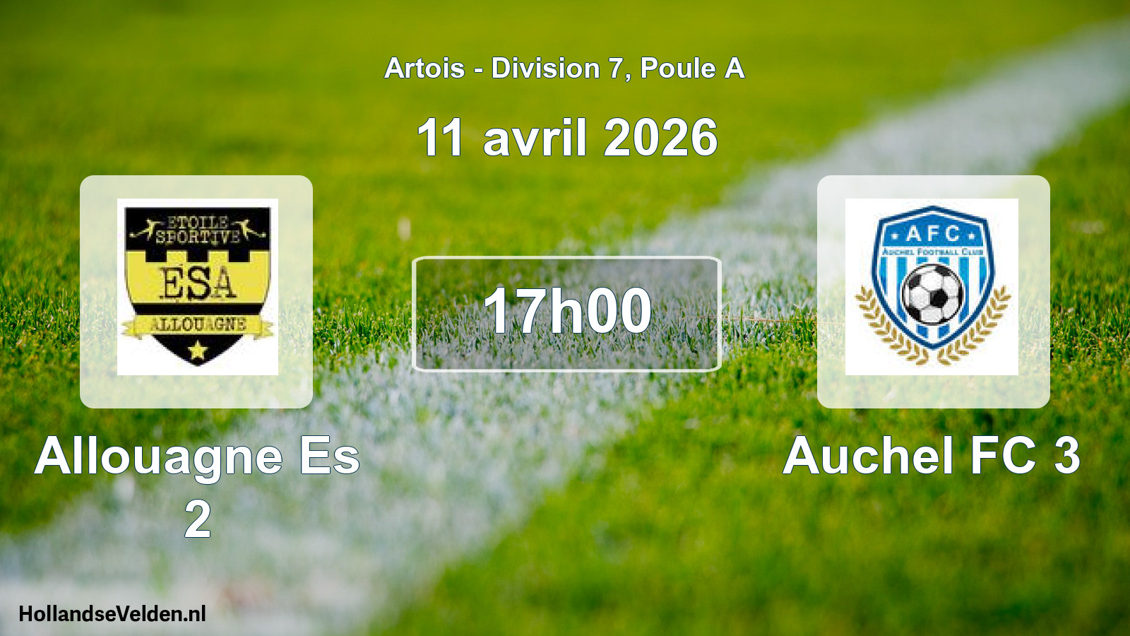 Match programmé: Allouagne Es 2 - Auchel FC 3 (11 avril 2026)