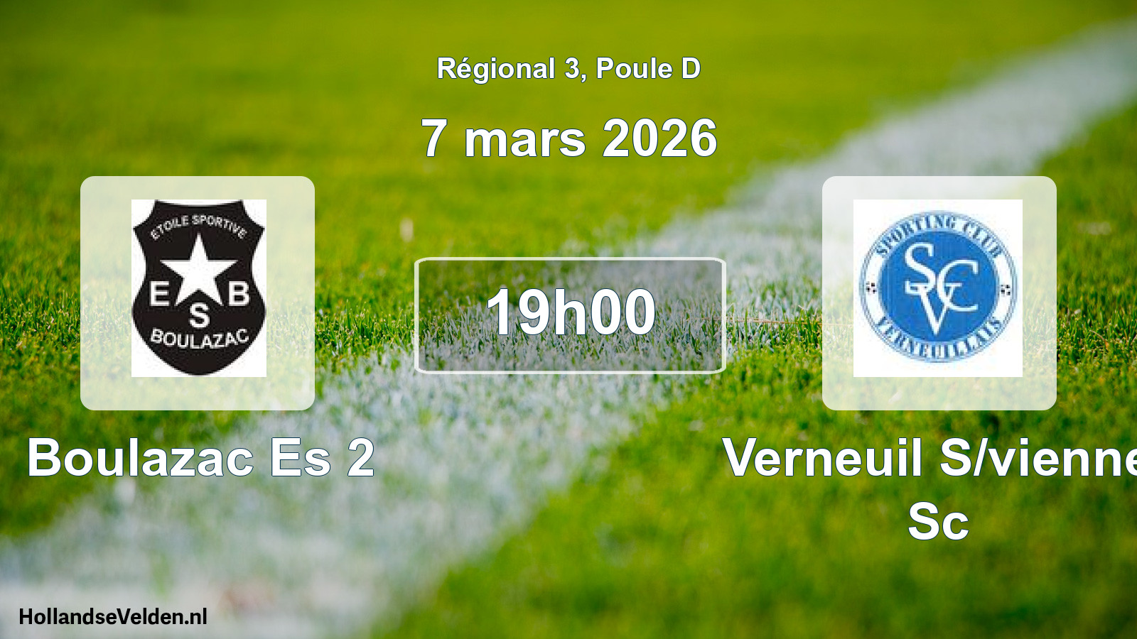 Geplande wedstrijd: Boulazac Es 2 - Verneuil S/vienne Sc (7 maart 2026)