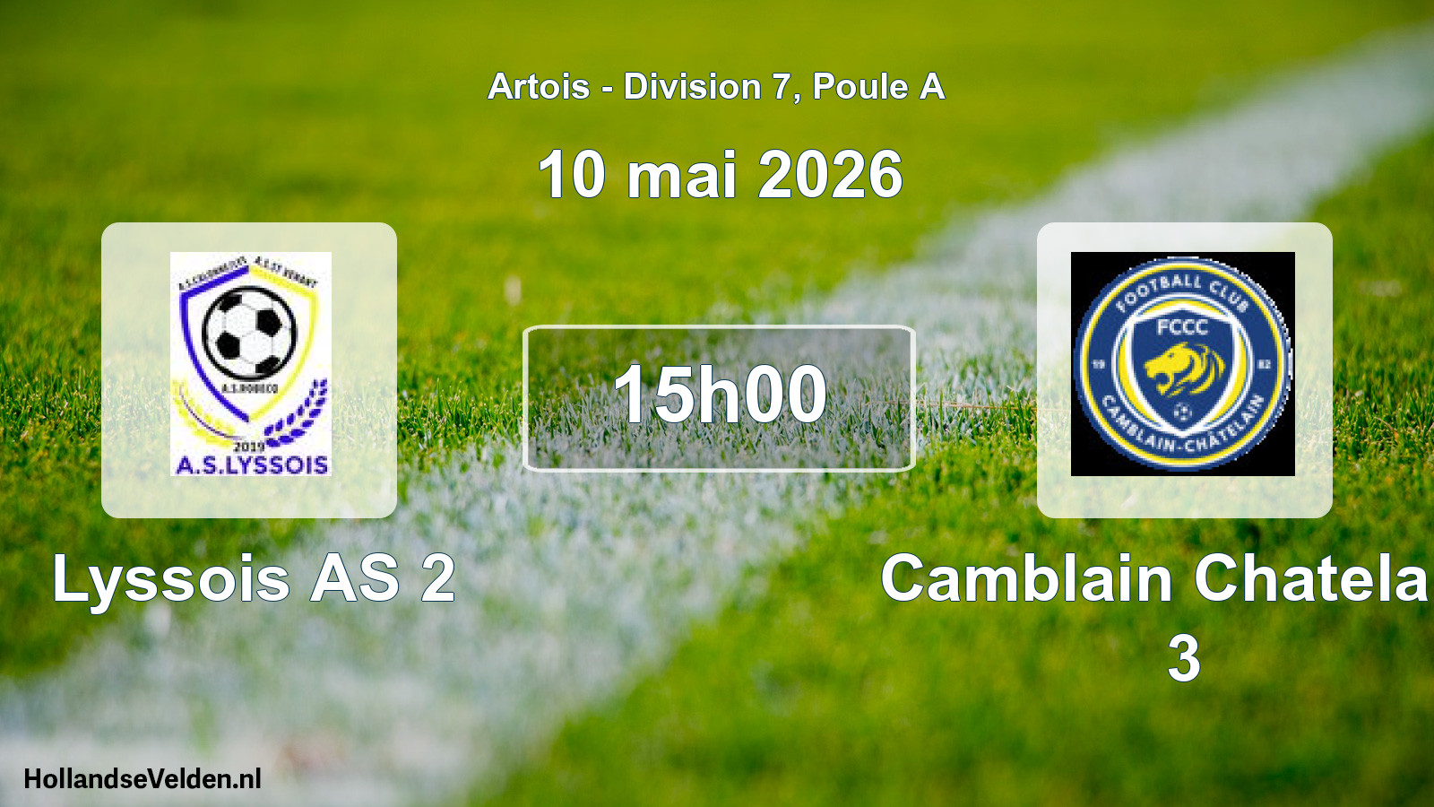 Match programmé: Lyssois AS 2 - Camblain Chatelain 3 (10 mai 2026)
