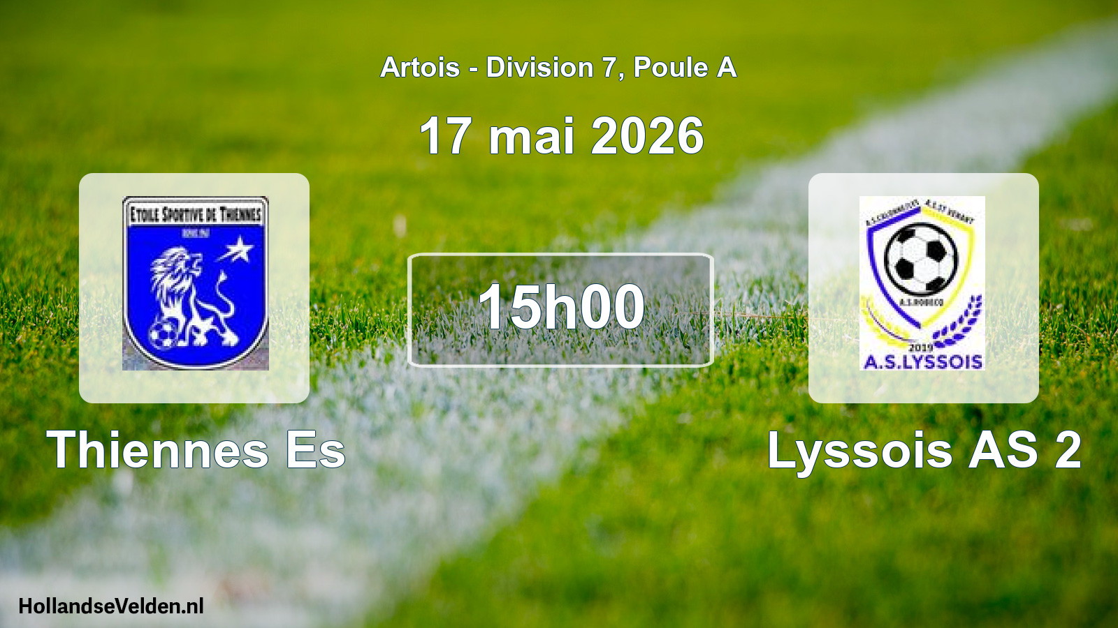 Match programmé: Thiennes Es - Lyssois AS 2 (17 mai 2026)