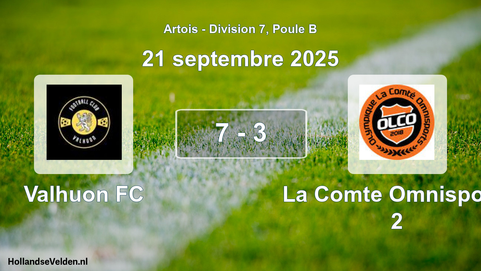 Match joué: Valhuon FC - La Comte Omnisports 2 7 - 3 (21 septembre 2025)