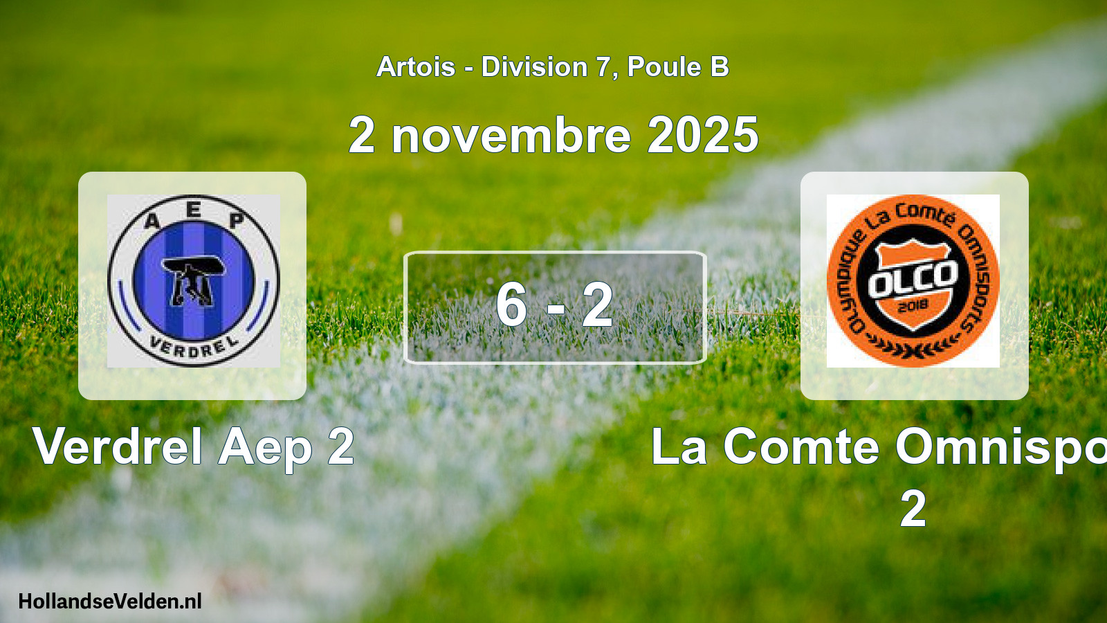 Match joué: Verdrel Aep 2 - La Comte Omnisports 2 6 - 2 (2 novembre 2025)