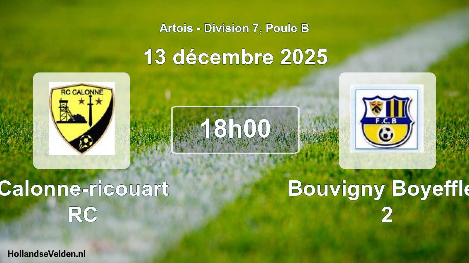 Geplande wedstrijd: Calonne-ricouart RC - Bouvigny Boyeffles 2 (13 december 2025)