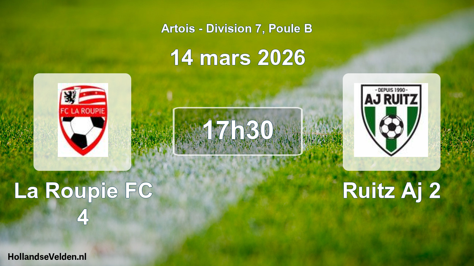 Match programmé: La Roupie FC 4 - Ruitz Aj 2 (14 mars 2026)