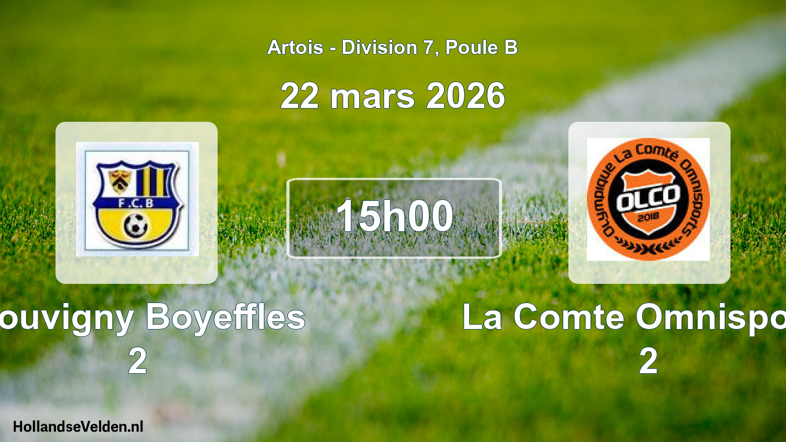 Scheduled Match: Bouvigny Boyeffles 2 - La Comte Omnisports 2 (22 March 2026)
