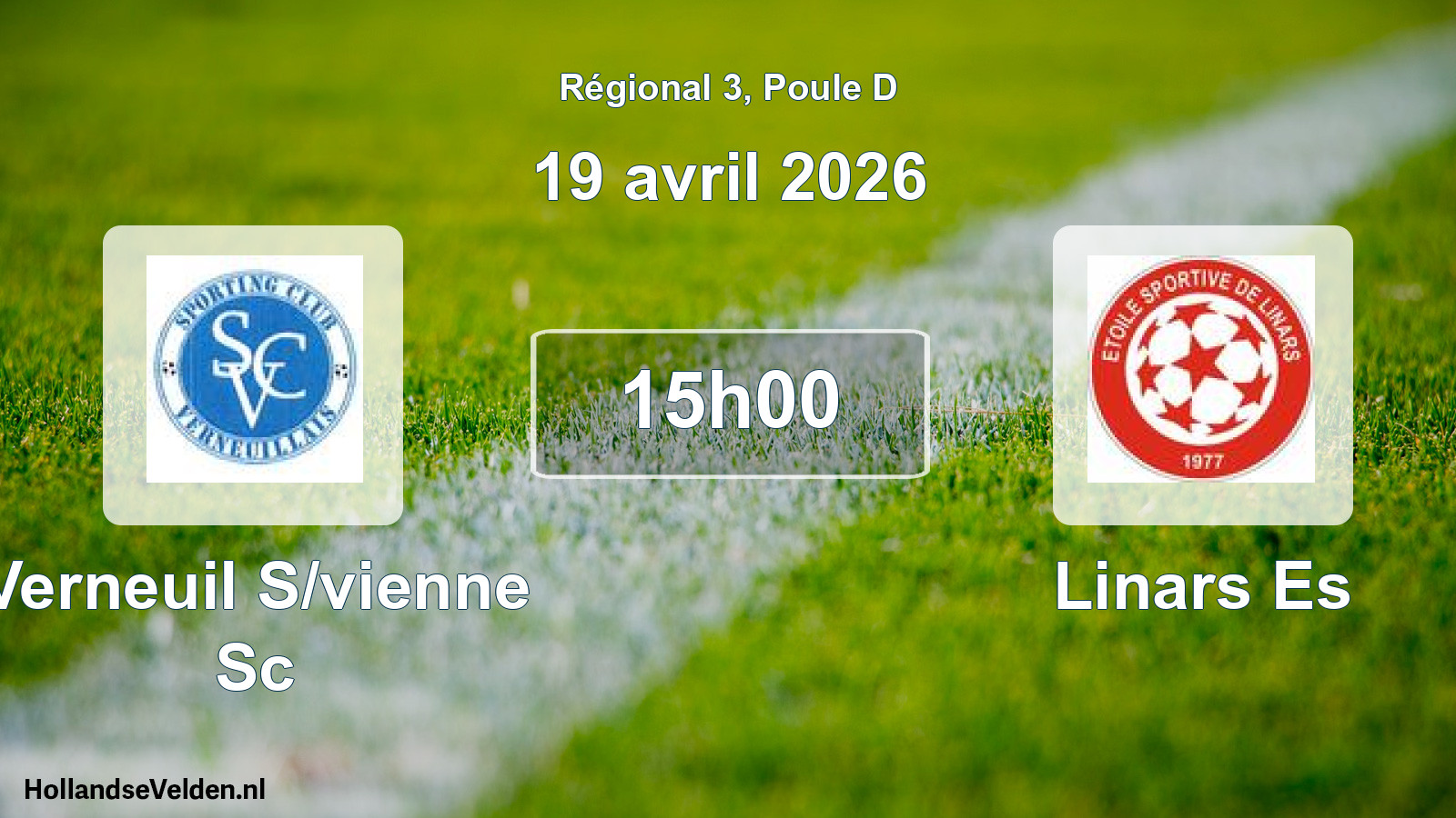 Geplande wedstrijd: Verneuil S/vienne Sc - Linars Es (19 april 2026)