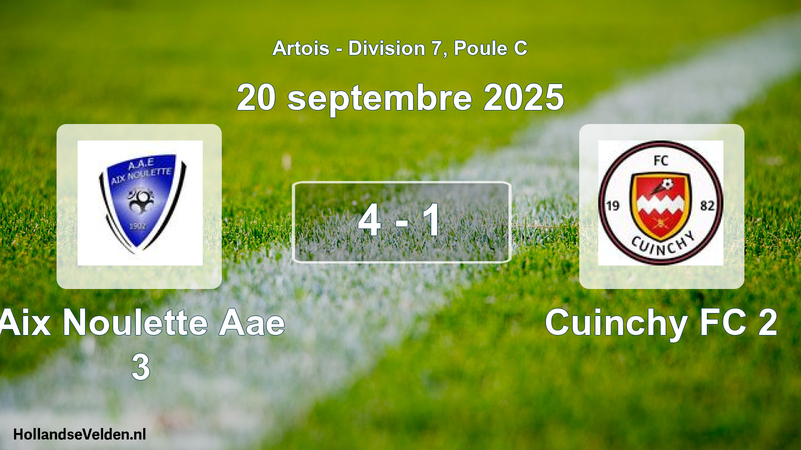 Gespeelde wedstrijd: Aix Noulette Aae 3 - Cuinchy FC 2 4 - 1 (20 september 2025)