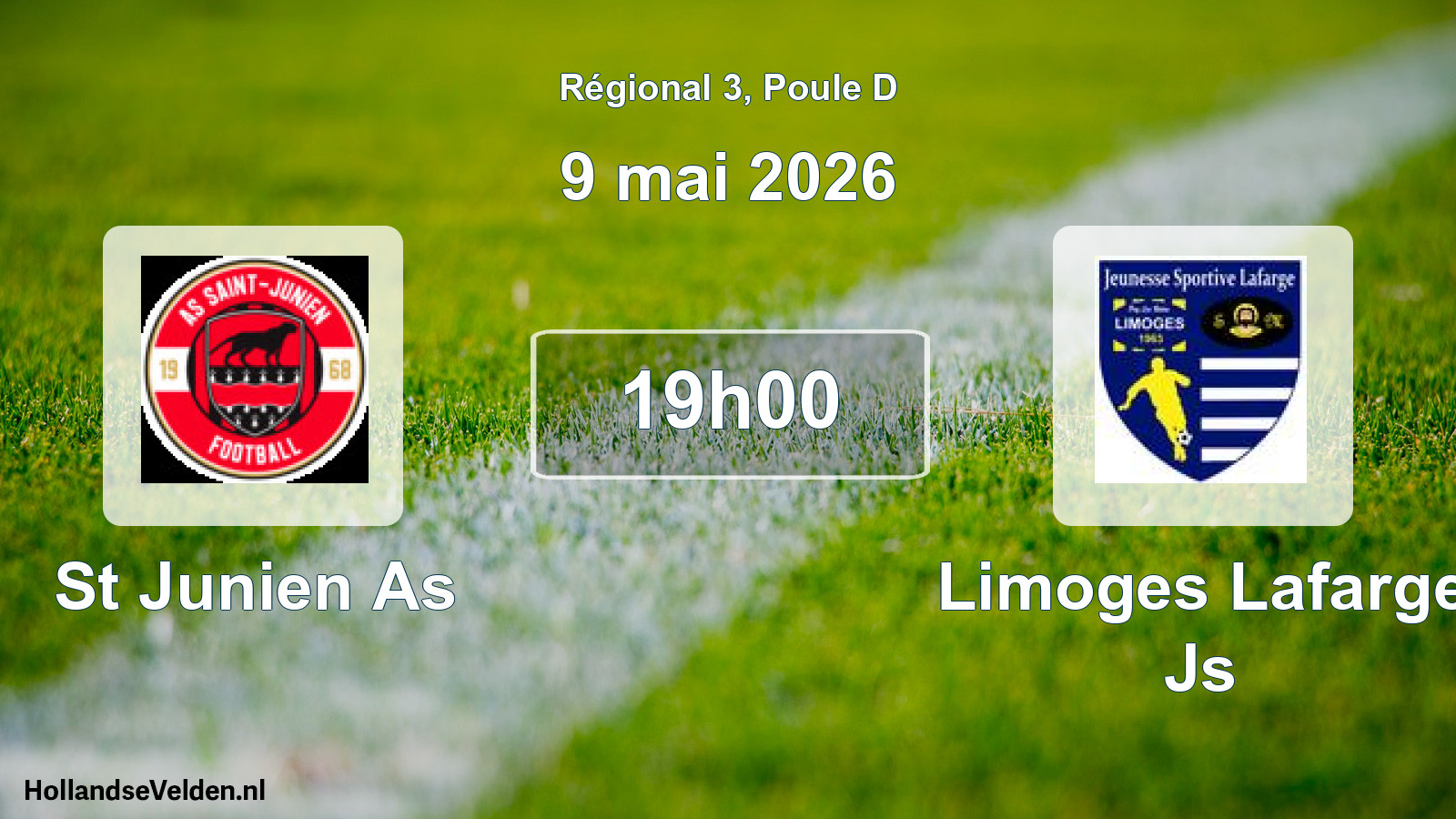 Geplande wedstrijd: St Junien As - Limoges Lafarge Js (9 mai 2026)