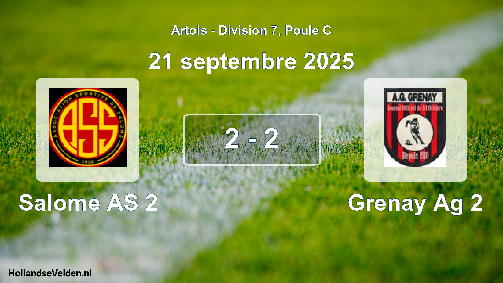 Total number of matches played: Salome AS 2 - Grenay Ag 2 2 - 2 (21 September 2025)
