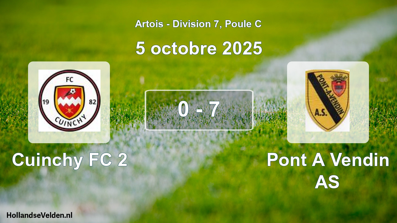 Match joué: Cuinchy FC 2 - Pont A Vendin AS 0 - 7 (5 octobre 2025)