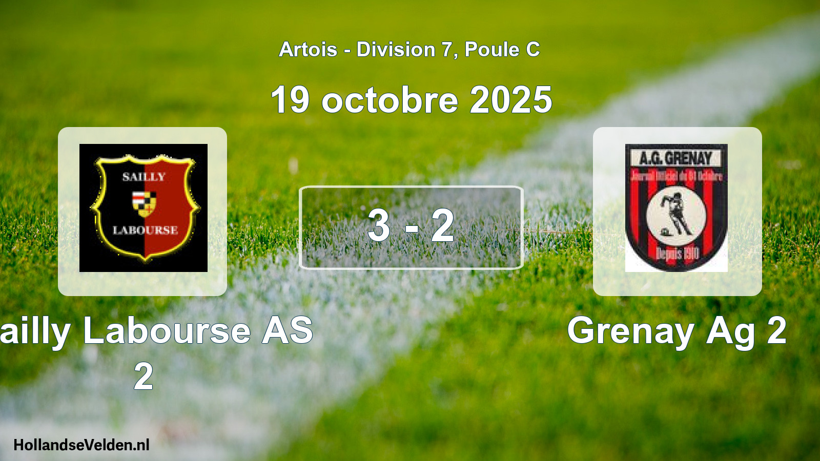 Total number of matches played: Sailly Labourse AS 2 - Grenay Ag 2 3 - 2 (19 October 2025)