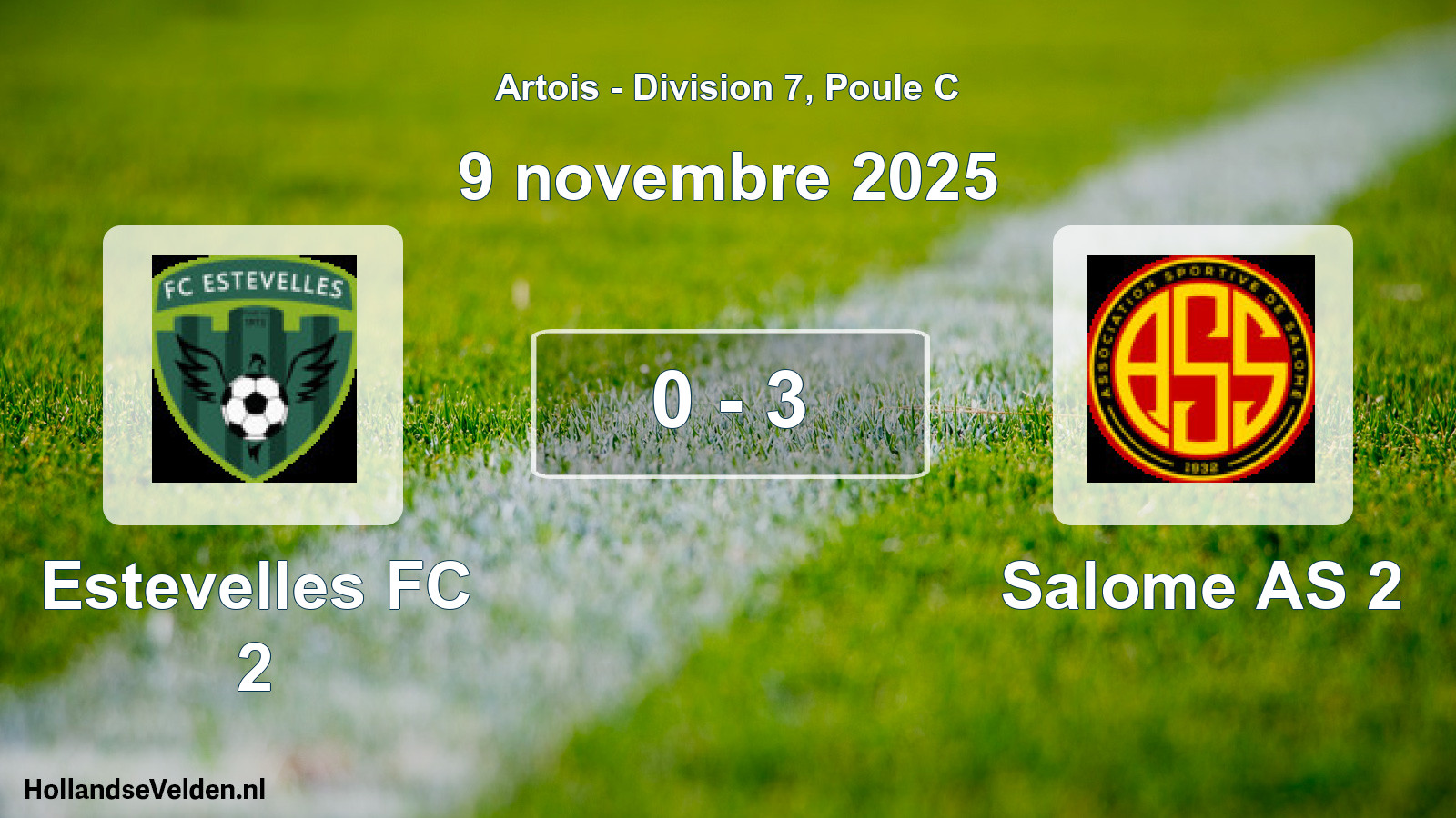 Total number of matches played: Estevelles FC 2 - Salome AS 2 0 - 3 (9 November 2025)