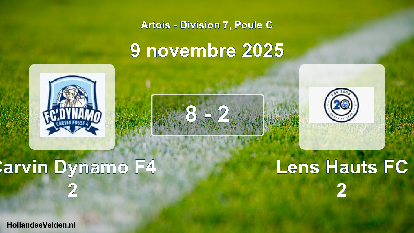 Gespeelde wedstrijd: Carvin Dynamo F4 2 - Lens Hauts FC 2 8 - 2 (9 november 2025)