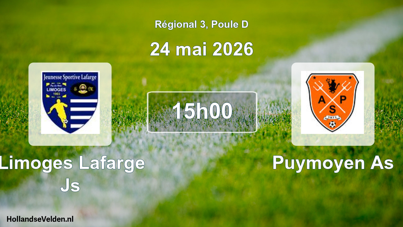 Geplande wedstrijd: Limoges Lafarge Js - Puymoyen As (24 mai 2026)