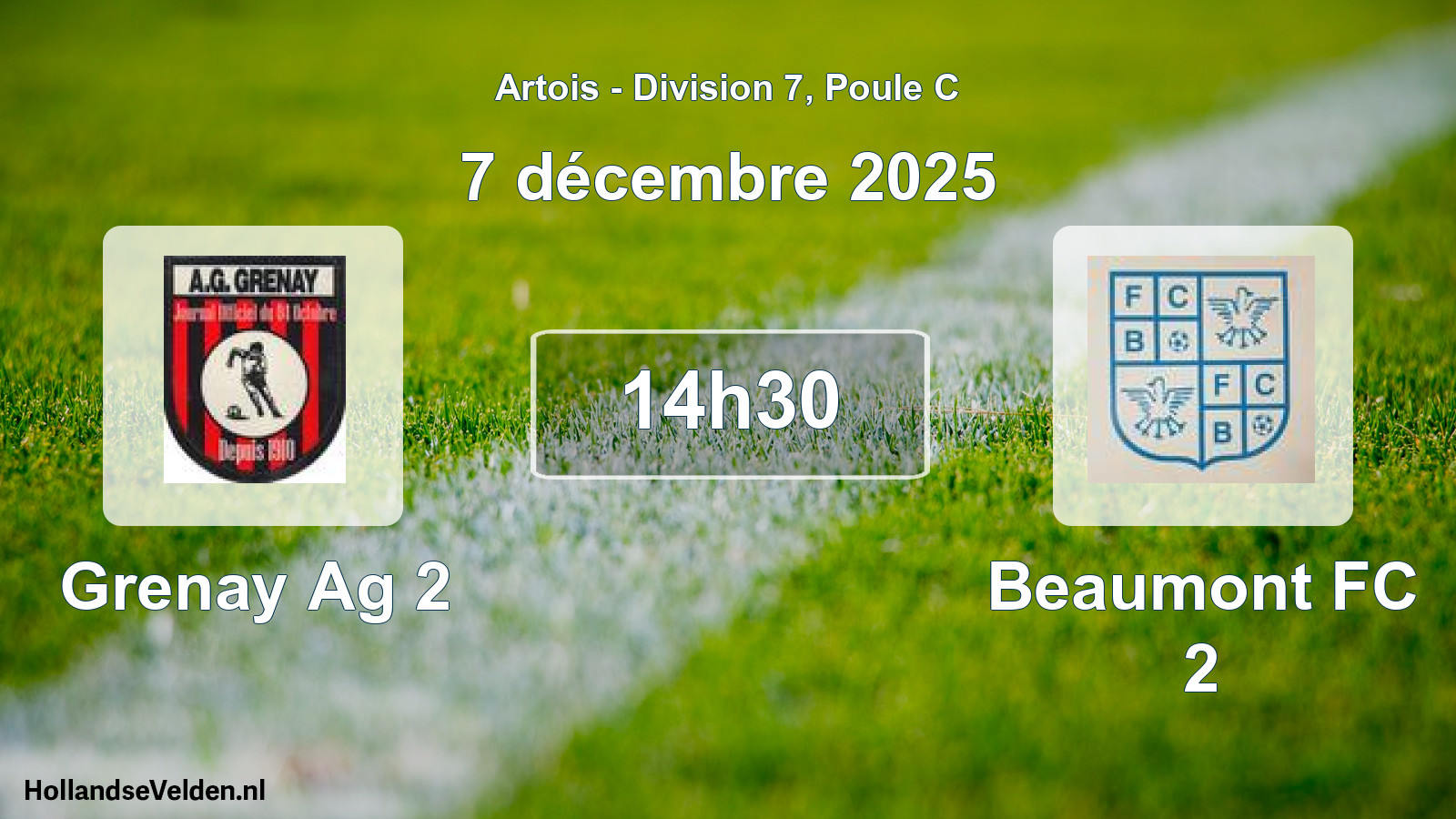 Match programmé: Grenay Ag 2 - Beaumont FC 2 (7 décembre 2025)