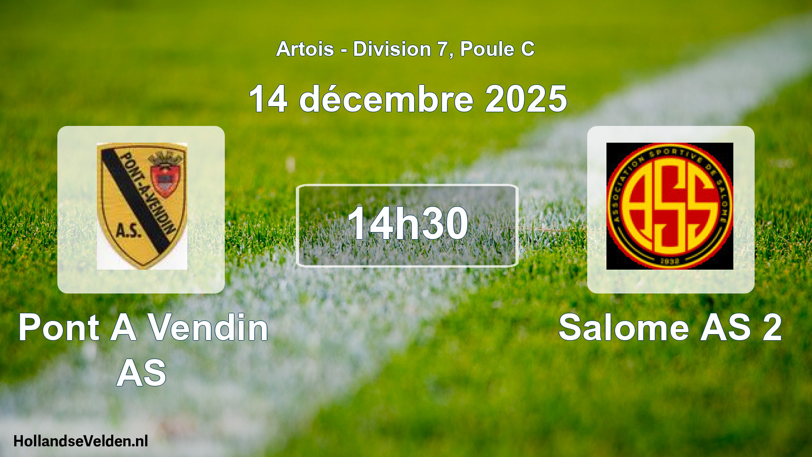 Match programmé: Pont A Vendin AS - Salome AS 2 (14 décembre 2025)