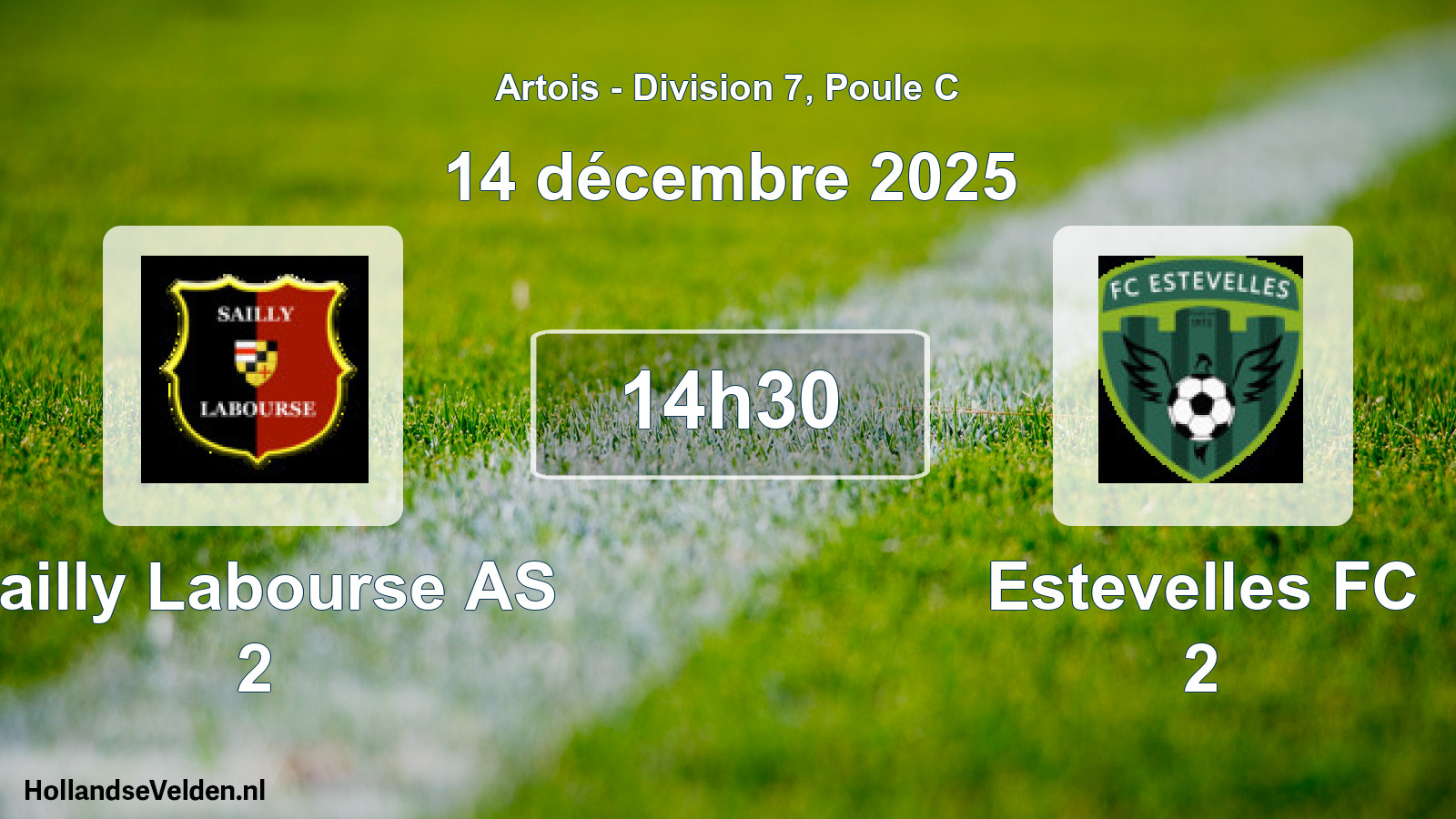 Match programmé: Sailly Labourse AS 2 - Estevelles FC 2 (14 décembre 2025)