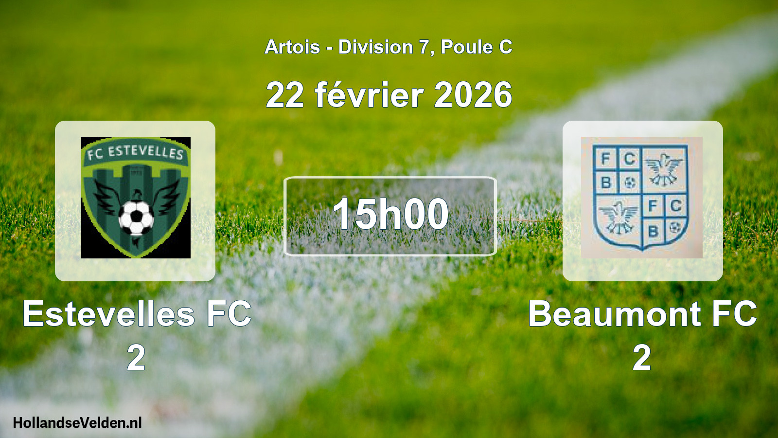 Match programmé: Estevelles FC 2 - Beaumont FC 2 (22 février 2026)