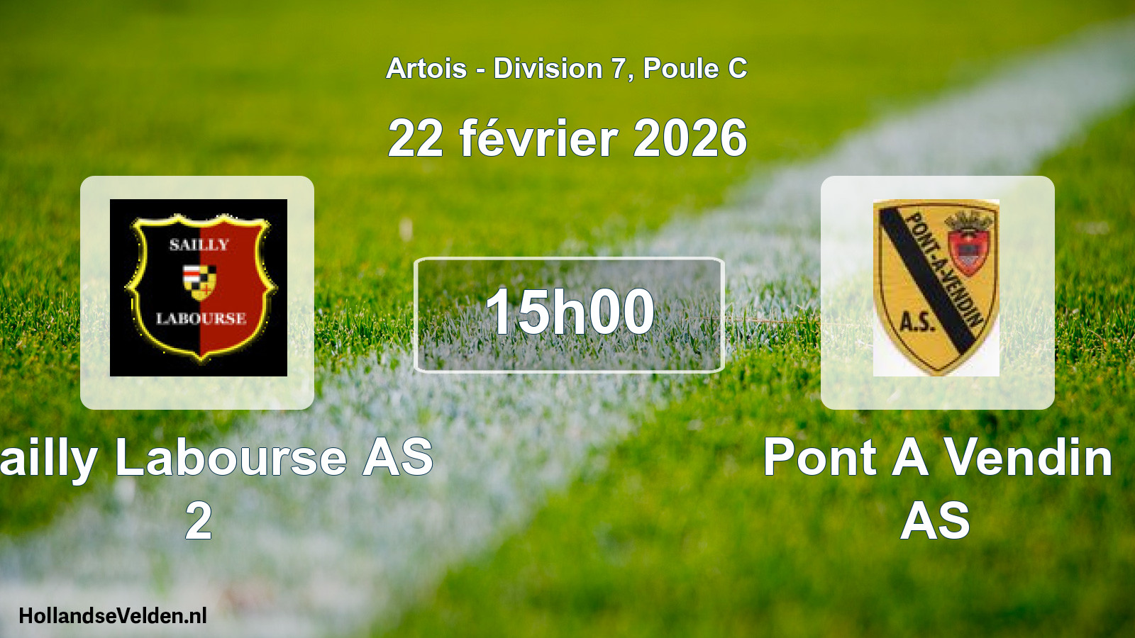 Scheduled Match: Sailly Labourse AS 2 - Pont A Vendin AS (22 February 2026)