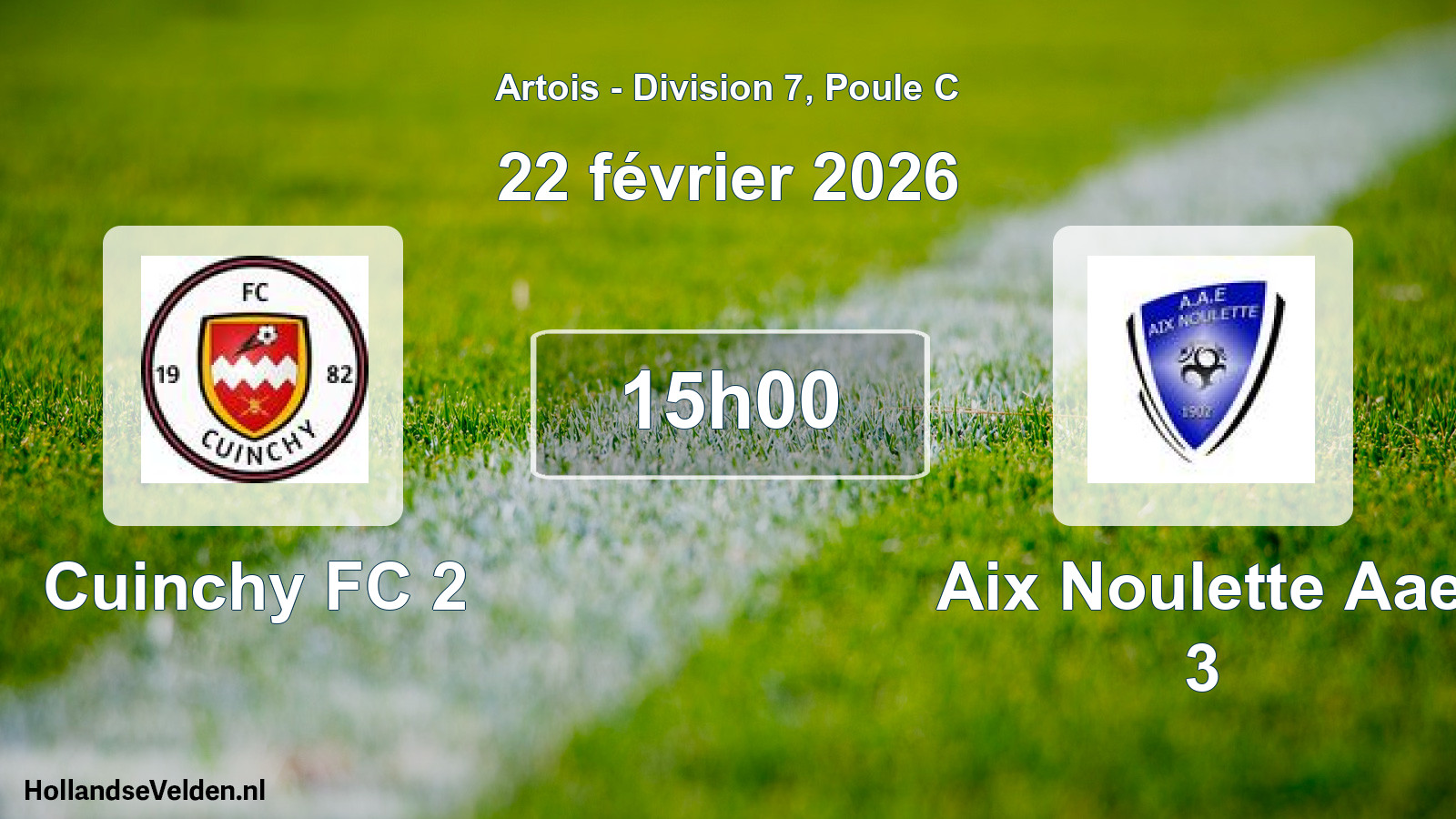 Match programmé: Cuinchy FC 2 - Aix Noulette Aae 3 (22 février 2026)