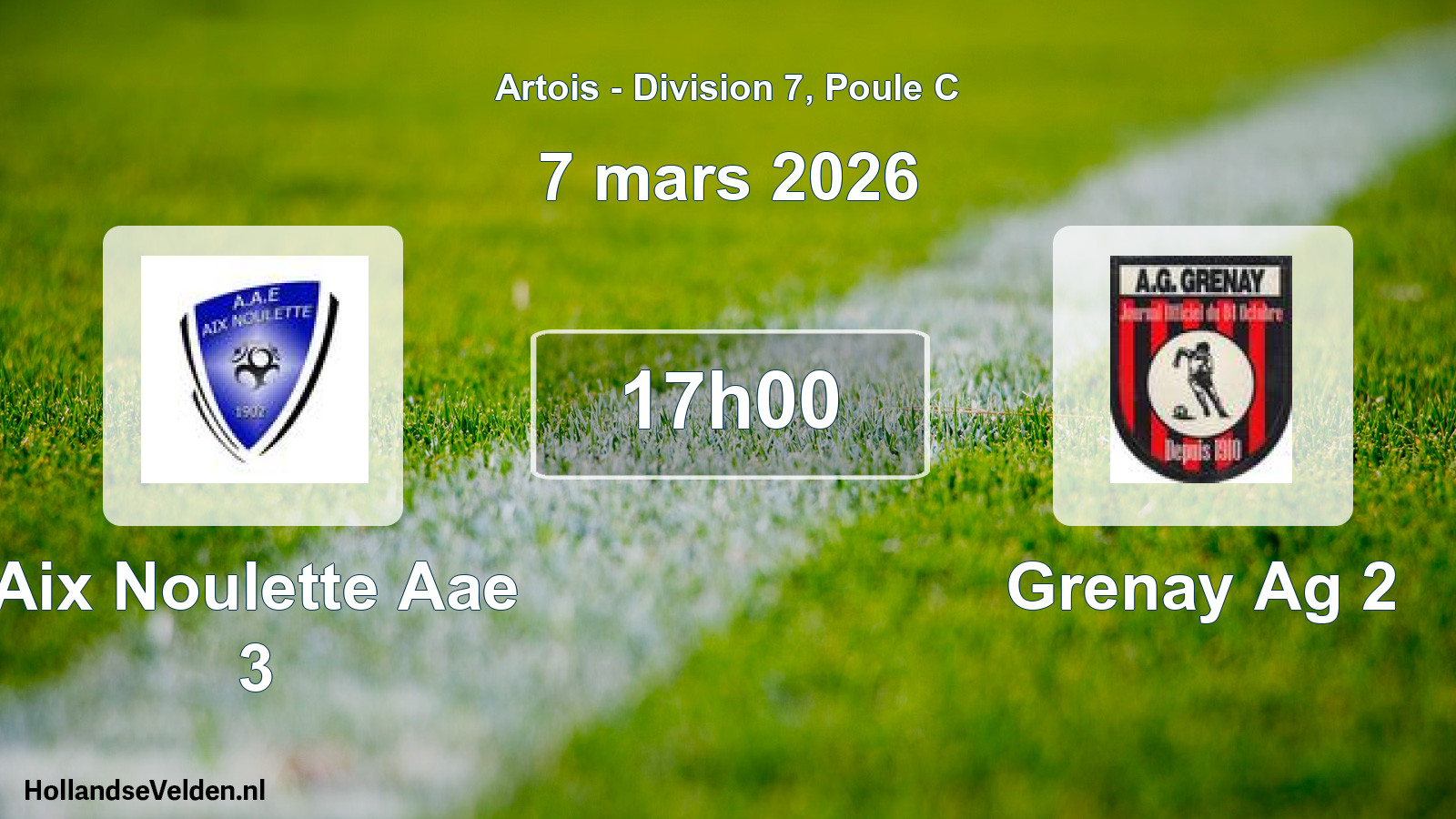 Match programmé: Aix Noulette Aae 3 - Grenay Ag 2 (7 mars 2026)