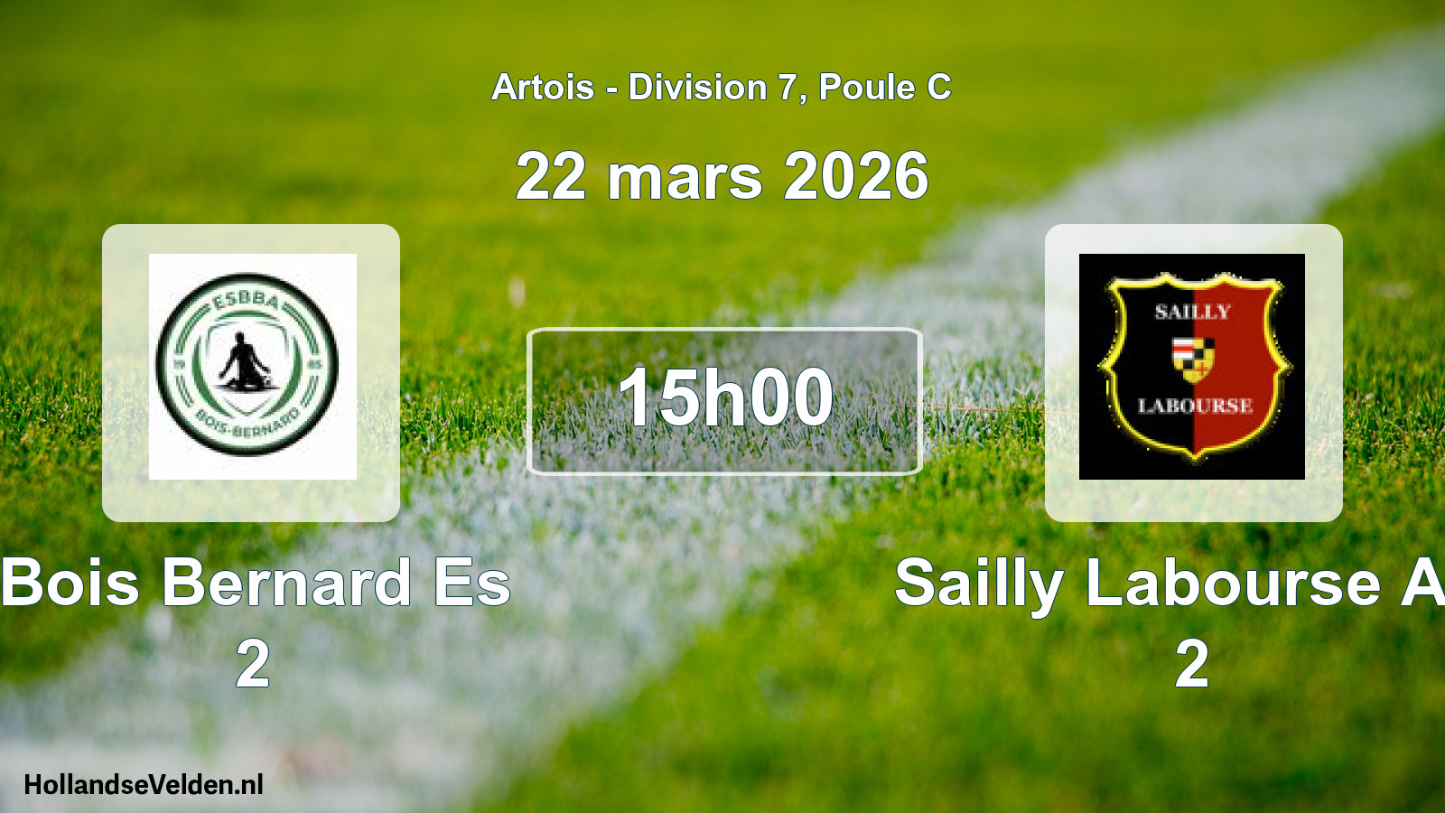 Match programmé: Bois Bernard Es 2 - Sailly Labourse AS 2 (22 mars 2026)