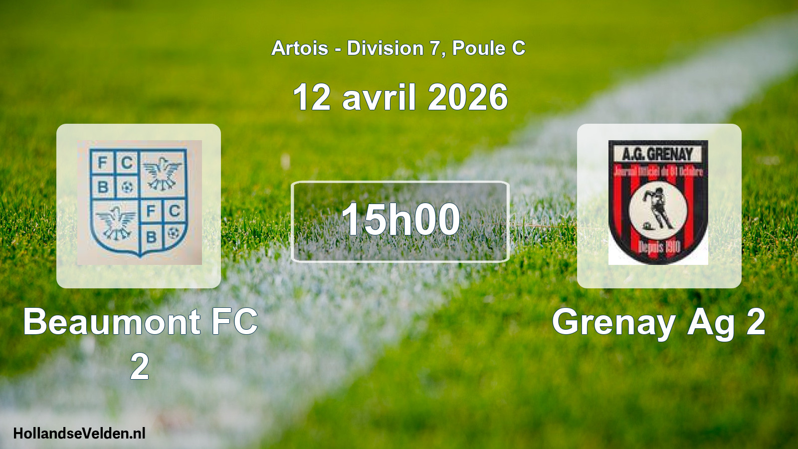 Match programmé: Beaumont FC 2 - Grenay Ag 2 (12 avril 2026)