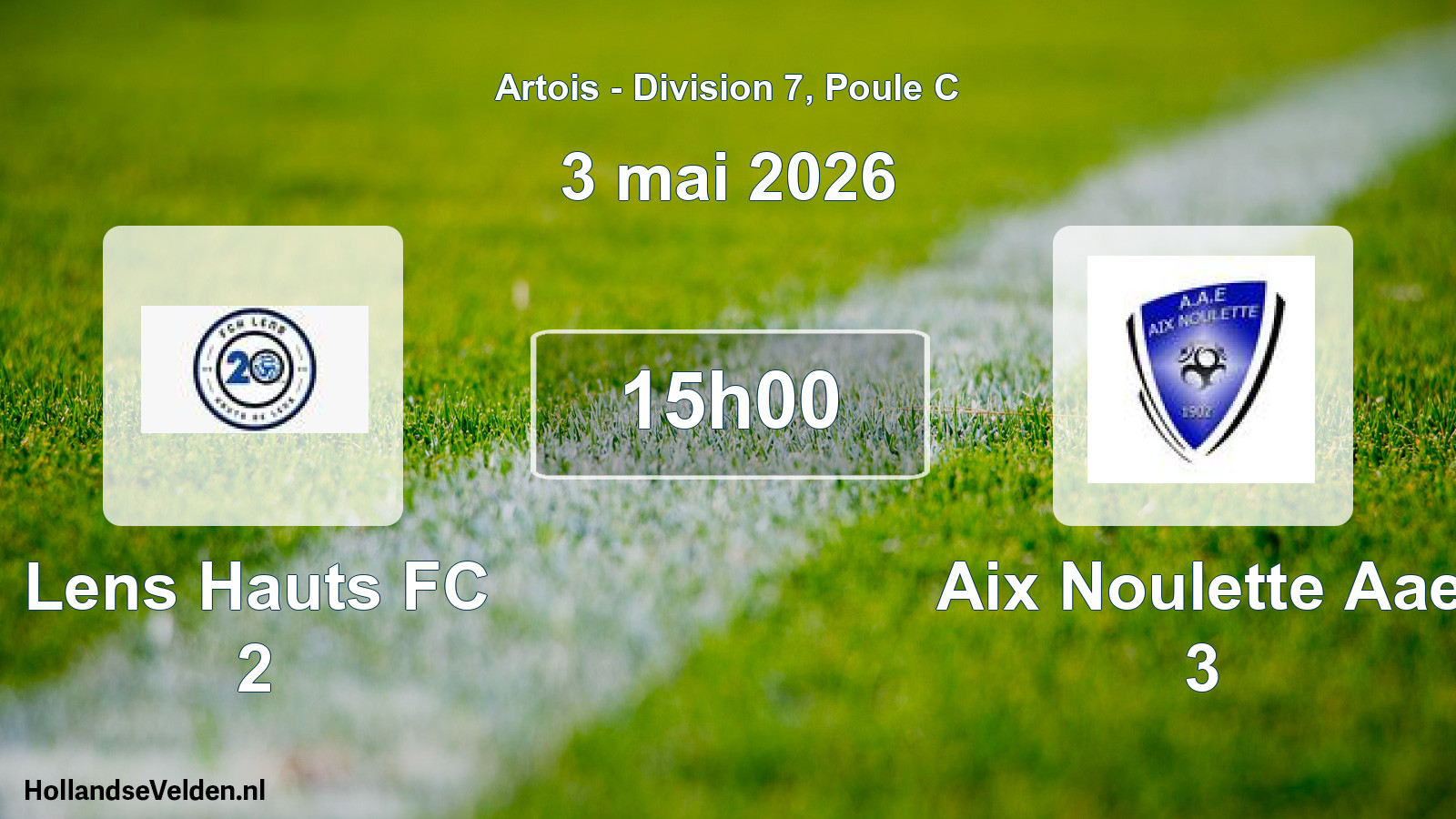 Match programmé: Lens Hauts FC 2 - Aix Noulette Aae 3 (3 mai 2026)
