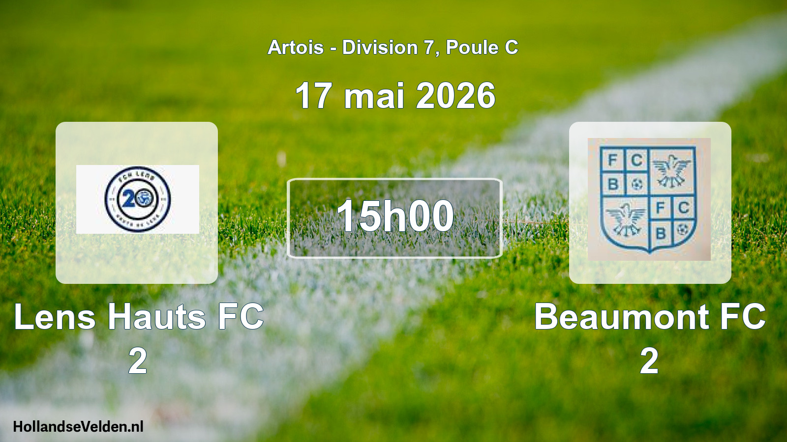 Match programmé: Lens Hauts FC 2 - Beaumont FC 2 (17 mai 2026)