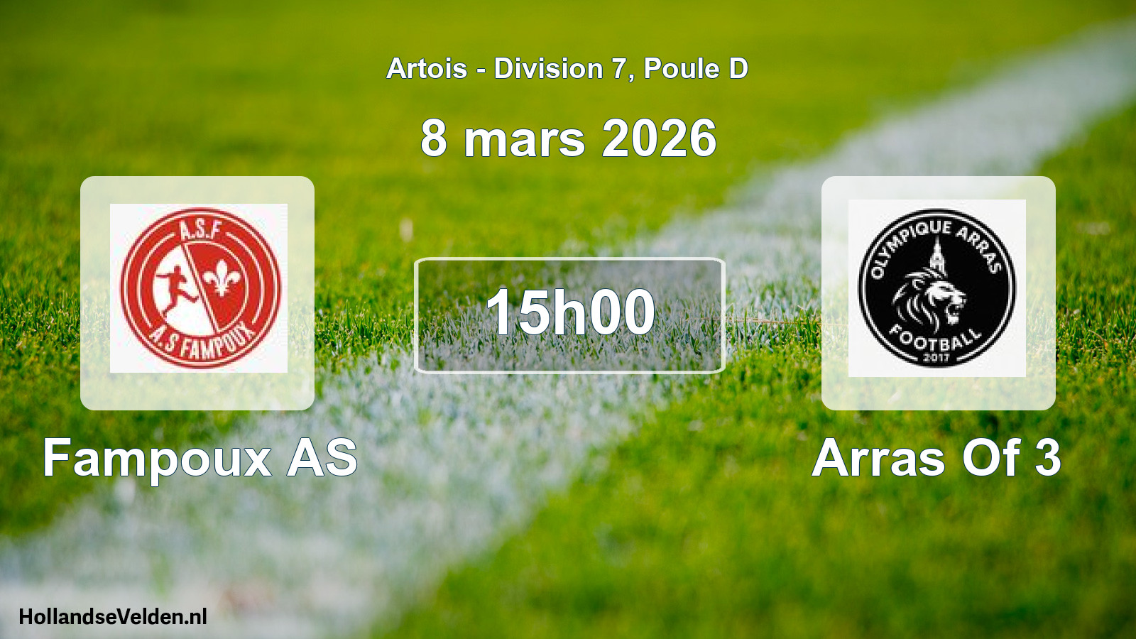 Match programmé: Fampoux AS - Arras Of 3 (8 mars 2026)